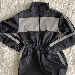 PrettyLittleThing Black Shell Reflective Jumpsuit